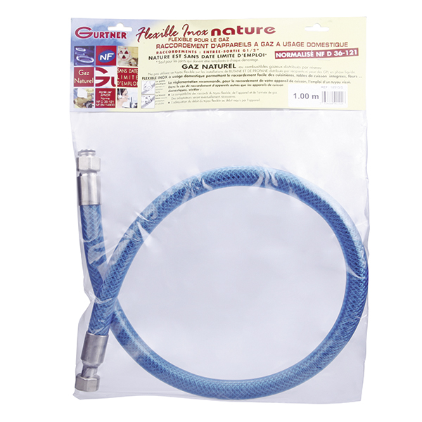 GURTNER - FLEXIBLE GAZ NATUREL INOX NF - Longueur 1M50